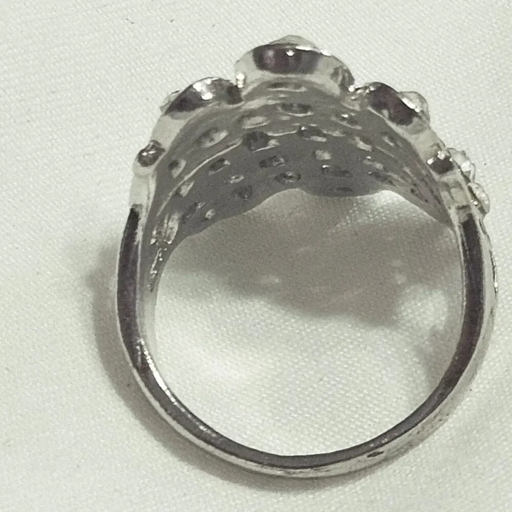 Antique Art Deco Edwardian Revival Cocktail Ring Size 7